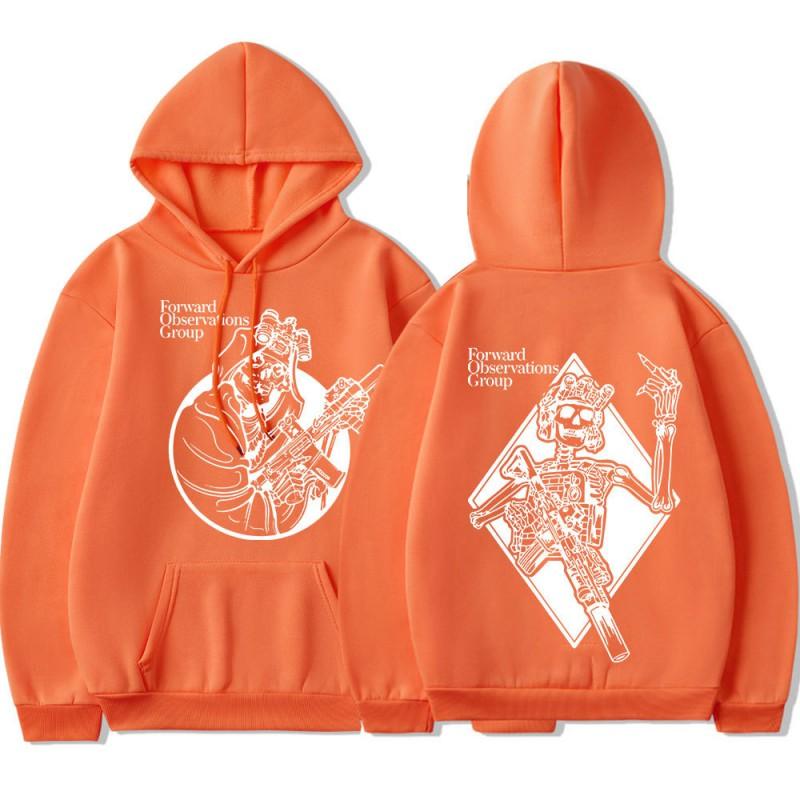 Punk Skeleton Graphic Hoodie Men Streetwear Casual Long Sleeve Pullover Hooded Sweatshirt