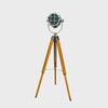 Handcrafted Wooden Tripod Spotlight Lamp Table Lamp Industrial Nautical Searchlight Home Office Decor
