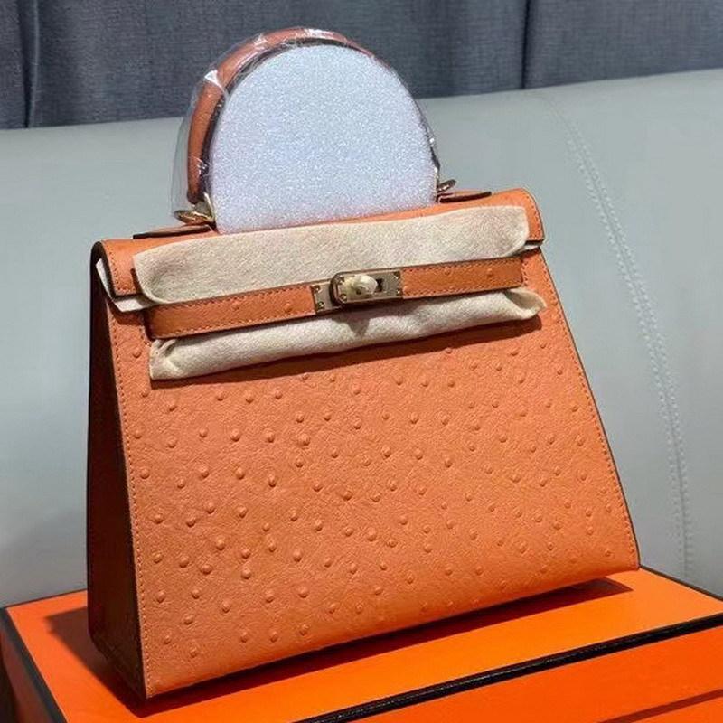 2026 Neue Leder-Damenhandtasche erste Schicht Straußenmuster Rindsleder erste und zweite Generation tragbar Einzel schulter schräg über tragbar Damenhandtasche