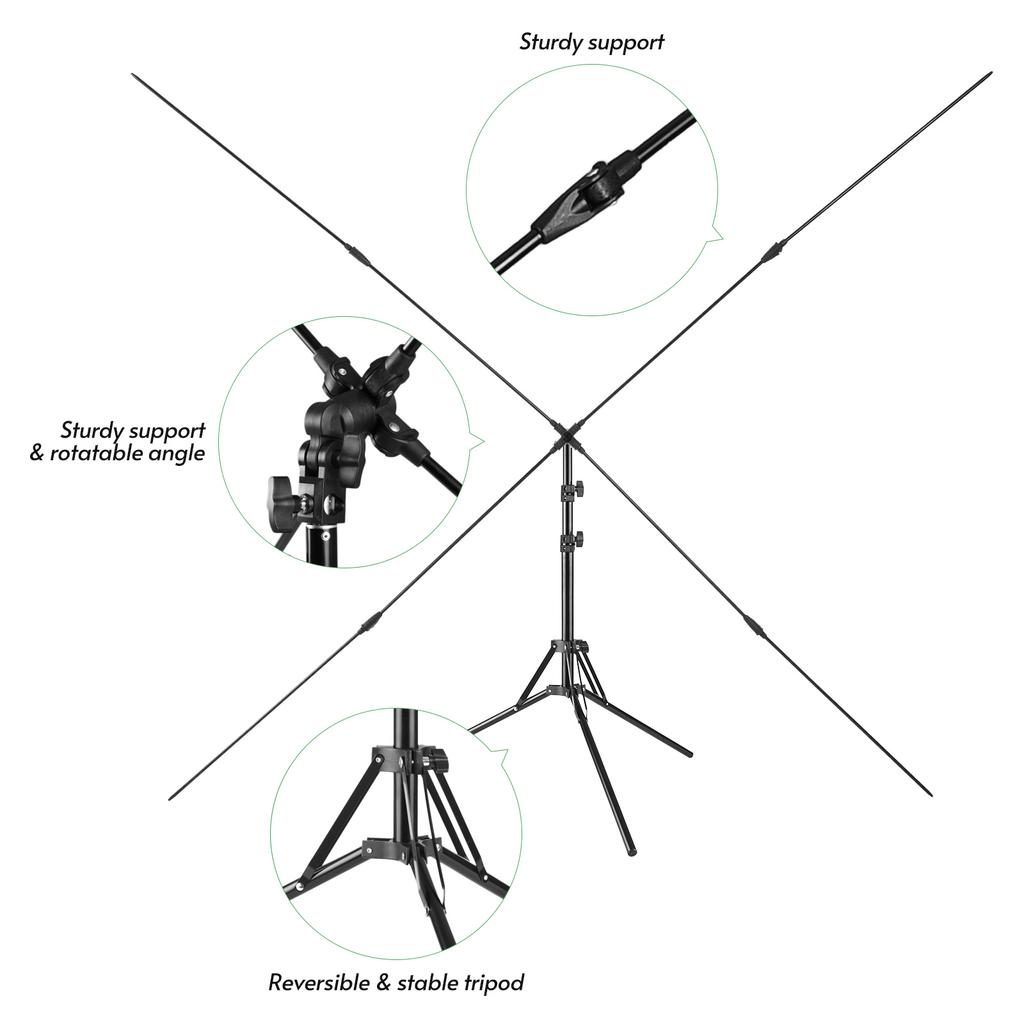 Andoer 2x1.5m/ 6.5x4.9ft White Photo Backdrop Photography Background Screen with Adjustable Tripod