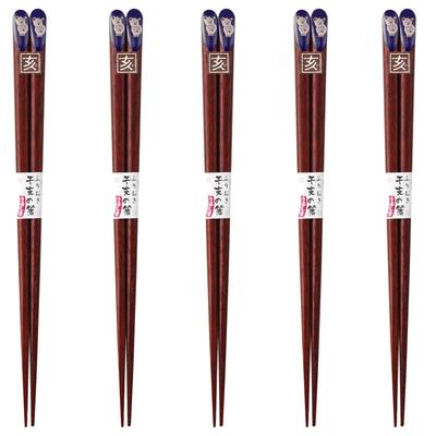 Happy Set of Made In PID4968 J-kitchens Chopsticks, 5, Material Wood, Chopsticks, Japan,