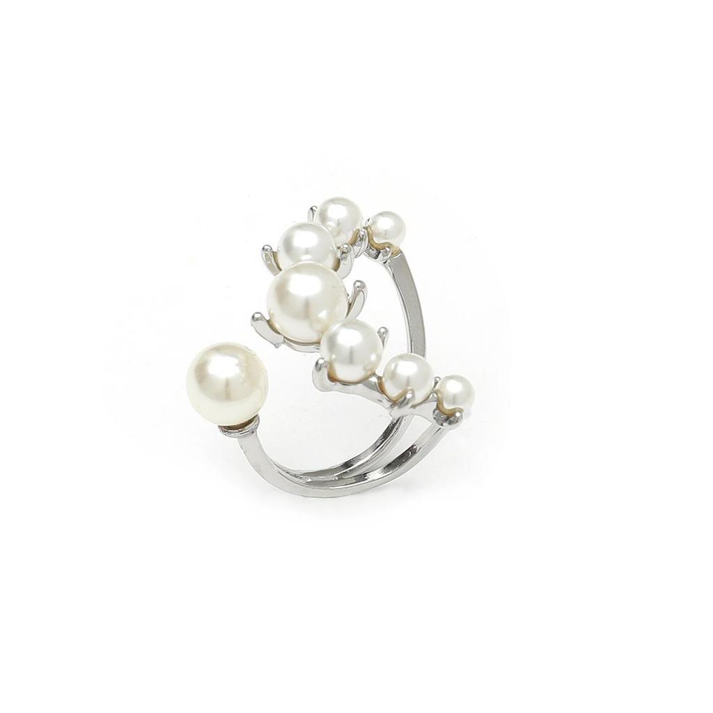 Classic European & American Minimalist Pearl Open Ring: Unique Creative Design, Luxury Fashion