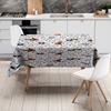 Snowman Christmas Tablecloth 3D Printed Festive Dining Cover for Kitchen Home Decor Red/White Pattern Design