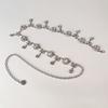 Rhinestone Pendant Inlaid with Metal Waist Chain for Women's Personality and Simple Matching Dress Accessories Belt for Women