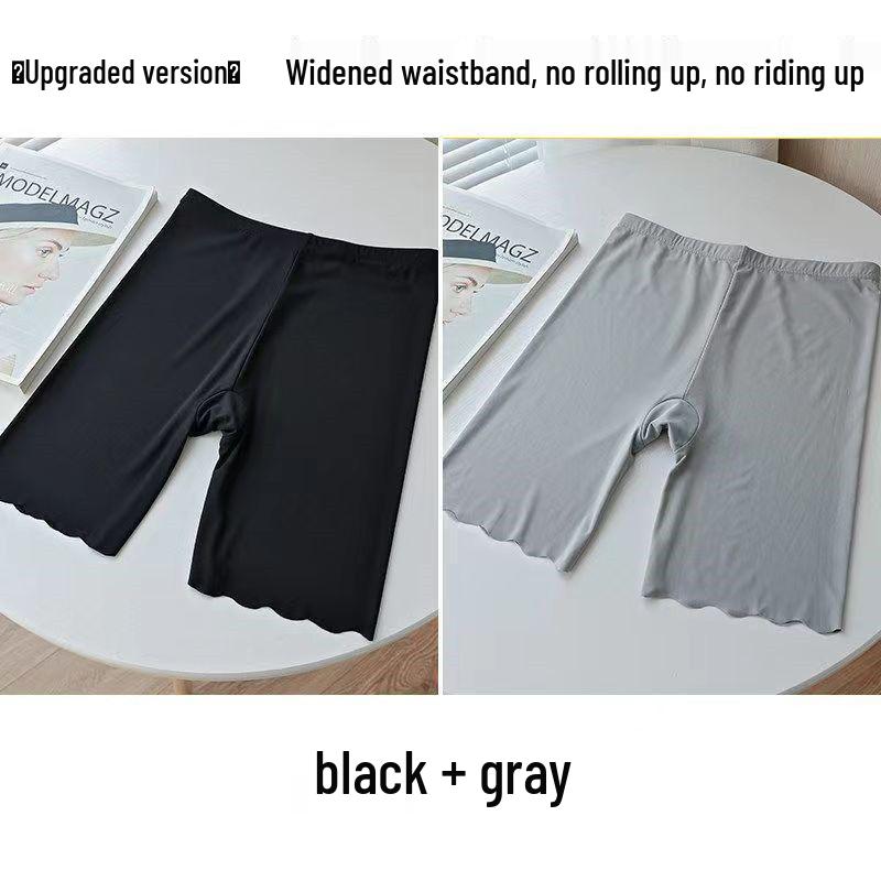 Ice Silk Women's Anti-Chafing Plus Size 2-in-1 Safety Capris