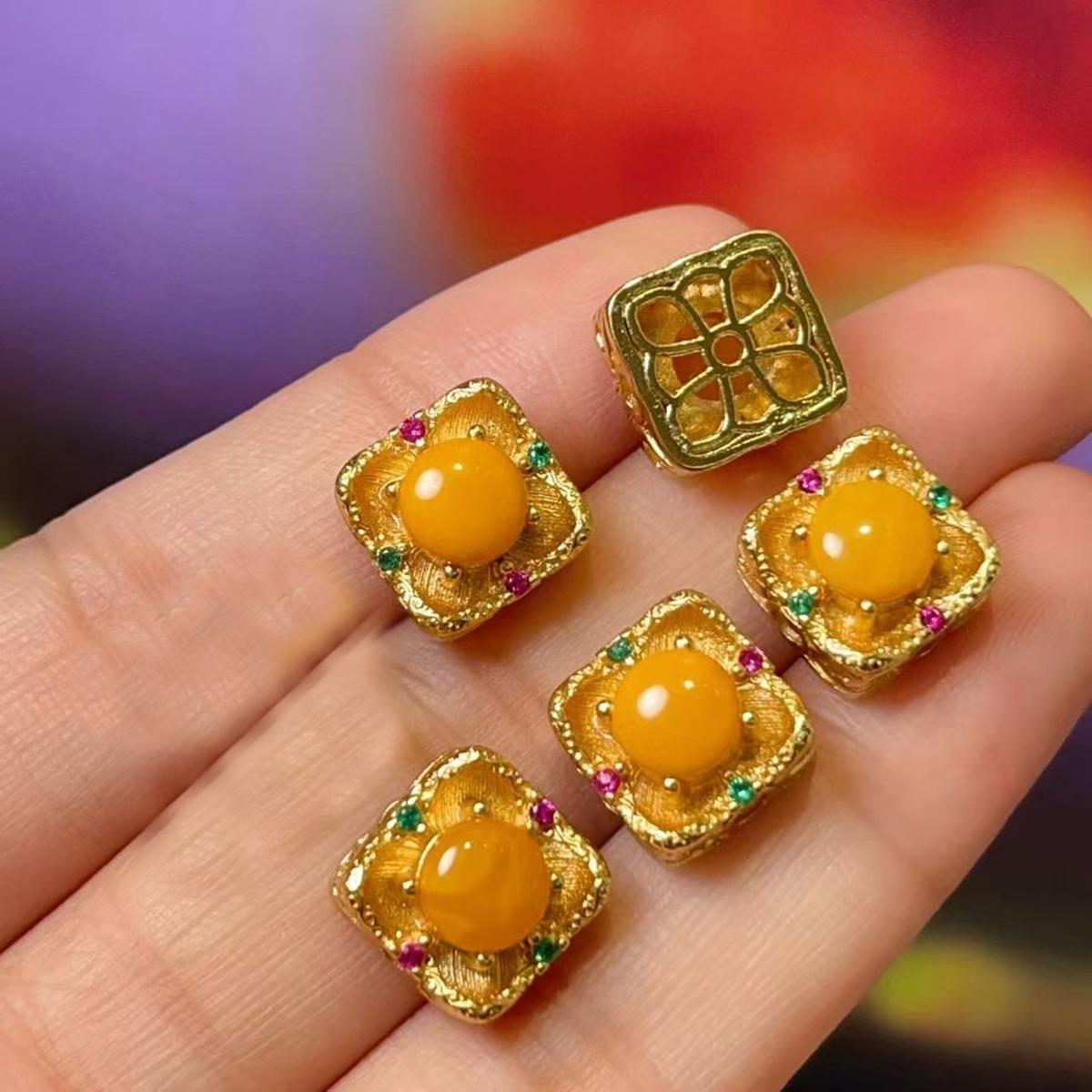 

5 шт., Квадратные бусины из натурального камня с золотистыми акцентами по краям, Богемные желтые янтарные россыпные бусины для изготовления ювелирных изделий, аксессуары для ожерелий DIY, поделки, 10×10 мм 5Pcs/10×10mm жёлтый