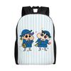 3D Print Crayons Shins Chans Backpacks for Girls Boys Cartoon College School Travel Bags Women Men Bookbag Fits 15 Inch Laptop