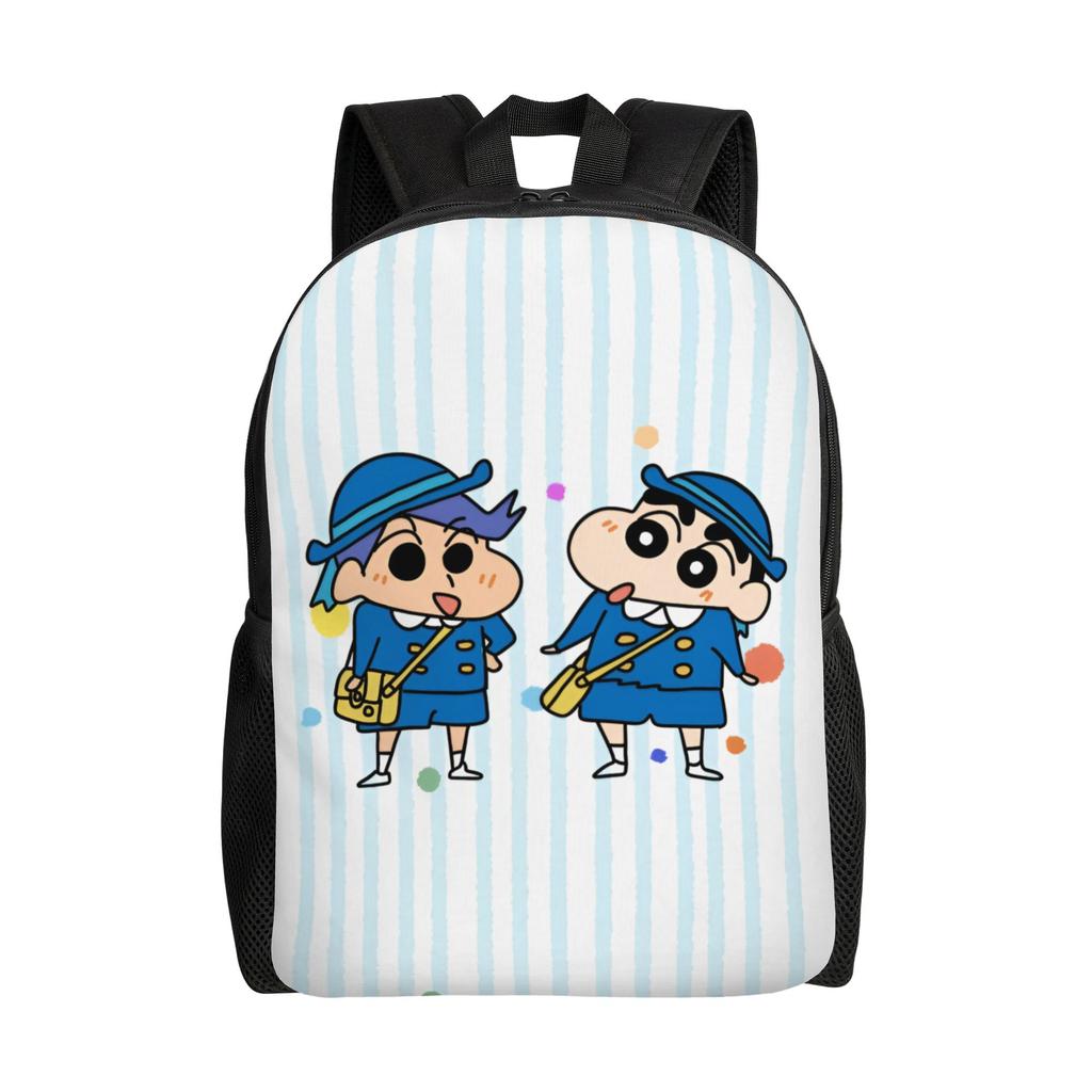 3D Print Crayons Shins Chans Backpacks for Girls Boys Cartoon College School Travel Bags Women Men Bookbag Fits 15 Inch Laptop
