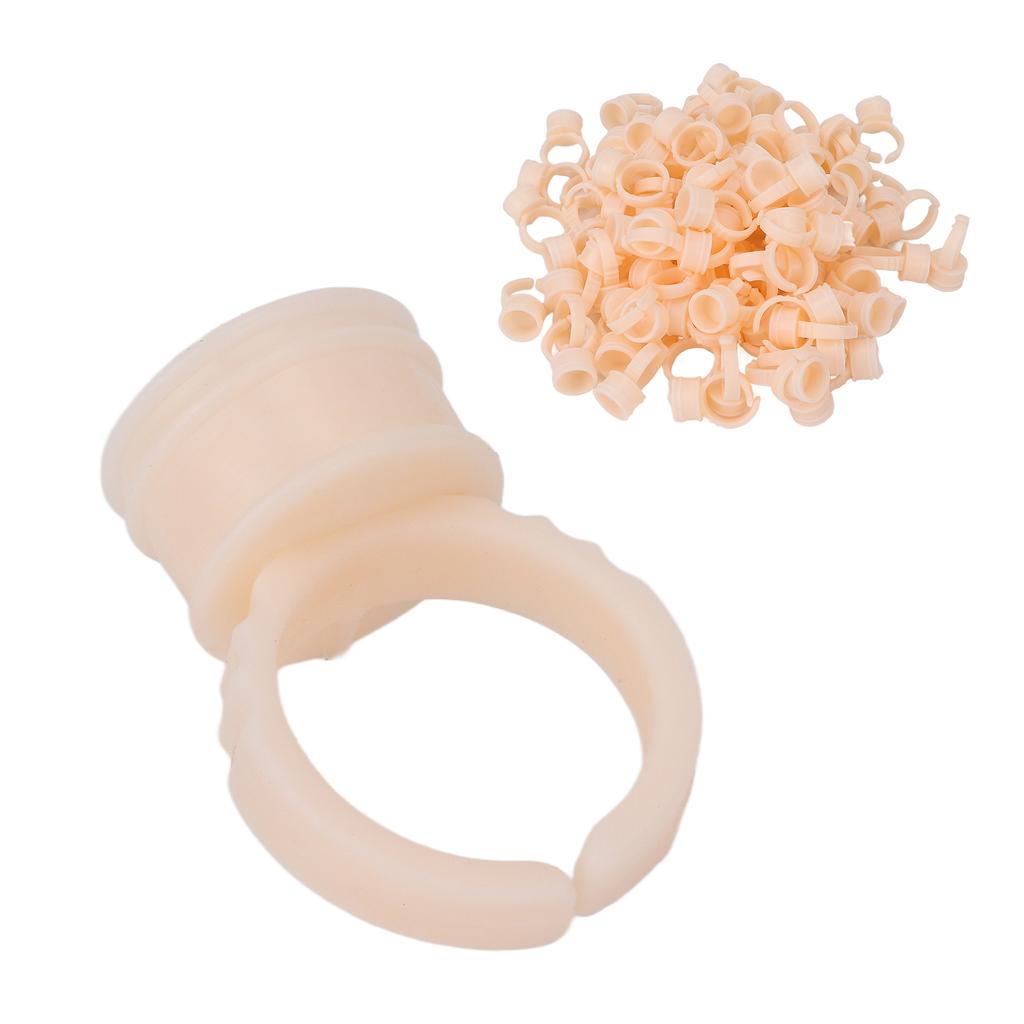 100pcs Eyebrow Lip Tattoo Ink Cup Holder Silicone Microblading Pigment Eyelash Extension Glue Ring