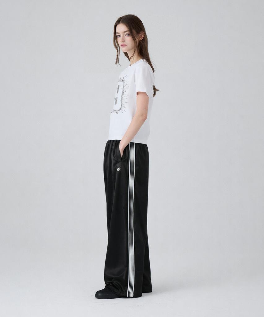 DANGLEDROP Dgdp Balloon Fit Curved Line Track Pants_Black