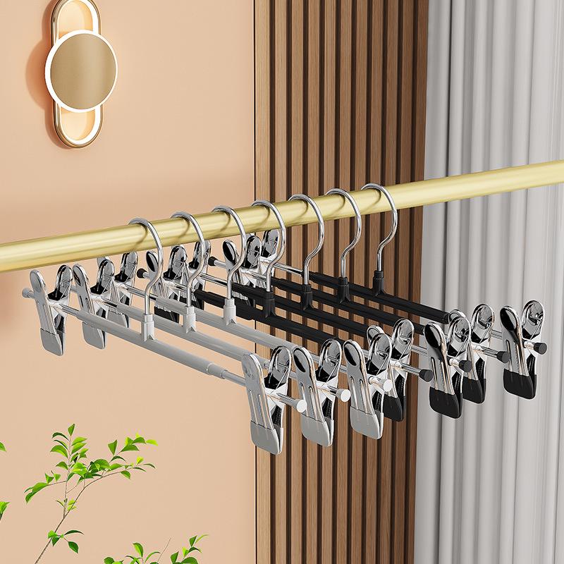 Traceless Anti-Slip Stainless Steel Trouser and Skirt Clips for Home Storage