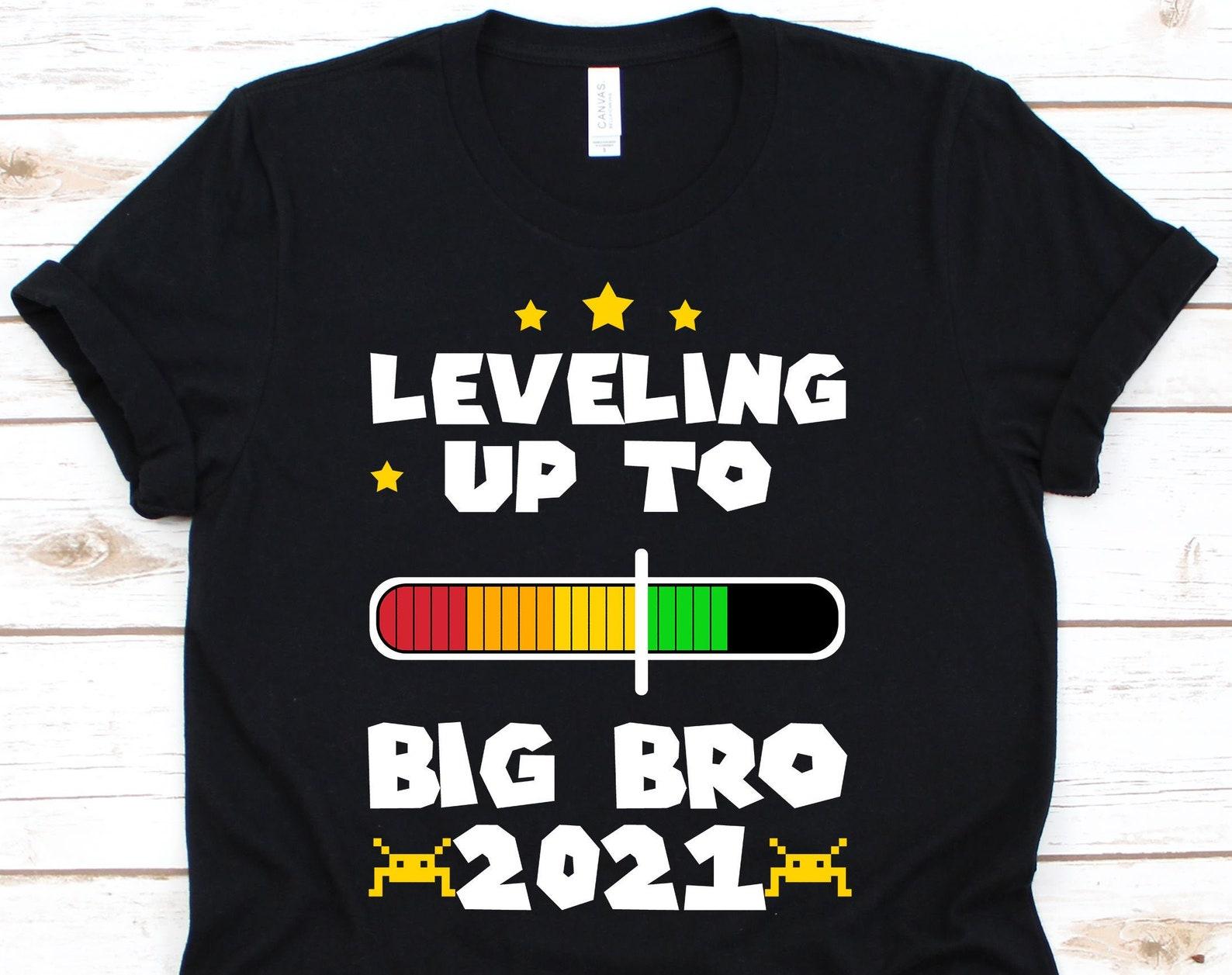 Leveling Up To Big Bro Shirt, Big Brother Shirt, Big Brother Announcement Shirt, Video ,Game Shirt, Promoted To Big Brother XL