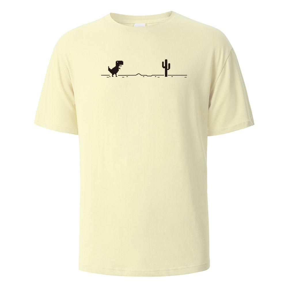 Dinosaur Cactus Print TShirt 100 Cotton Summer Tees For Men Women Oversize Casual Tops