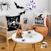 Halloween Throw Pillow Covers Set Of 4 Black Cat Spider Web Skull Decorative Cushion Case Trick Treat Pillowcase For Home Decor