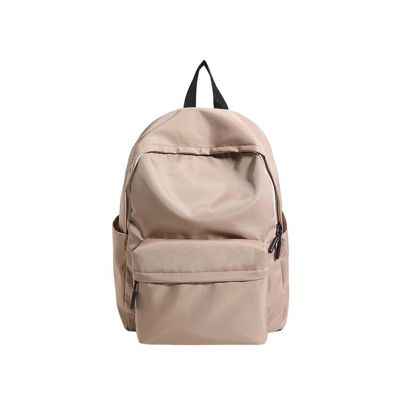 Large Capacity Casual Backpack New Solid Color Schoolbag Simple Storage Backpack