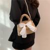Autumn and winter new temperament fashionable plush texture simple travel small square portable bow small bag female tide