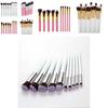 Makeup Brush Set With Artificial Fiber Bristles And Wooden Handles For Professional Artists
