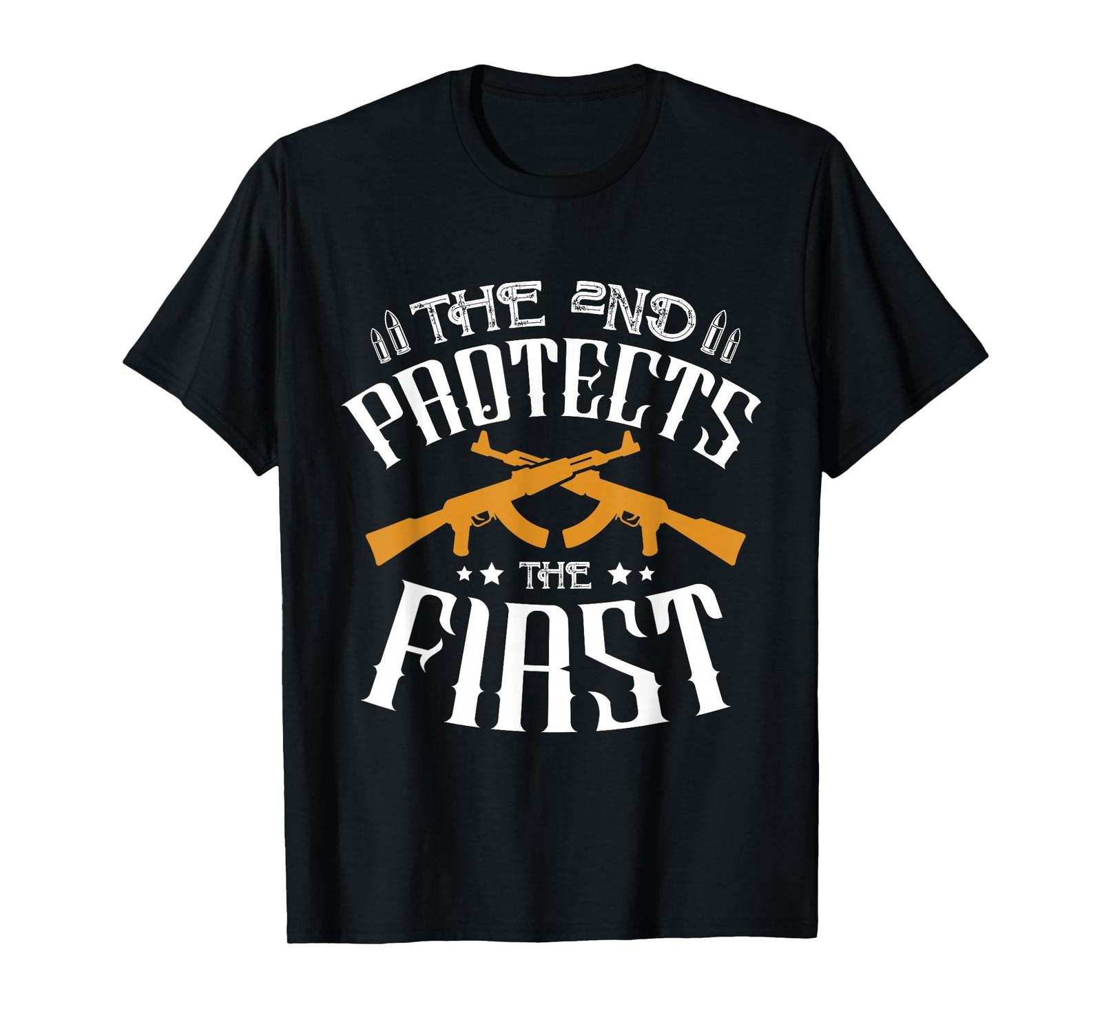 The 2nd Protects The First Gun Rights Second Amendment T-Shirt S разноцветный