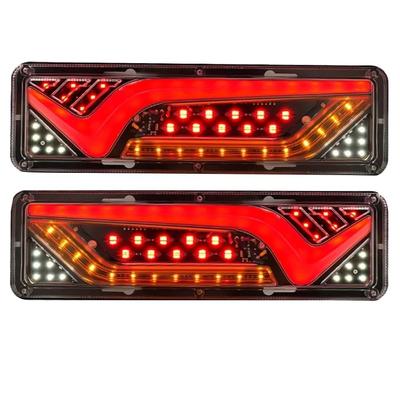 PLEAVIT Tail Lights for Trucks, 24V, Sequential Flowing LED Turn Signals, Universal IP67 Waterproof, Set of 1 (Left and Right)