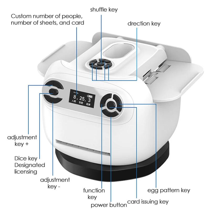 360° Rotating Automatic Card Shuffle Dealer Machine 2 In 1 Playing Cards Shuffling Dealing Tool with 4pcs Wireless Buttons