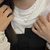 Sterling Silver Heart Pendant Necklace with Black Bead Clavicle Chain - Women's Niche Design, INS Style