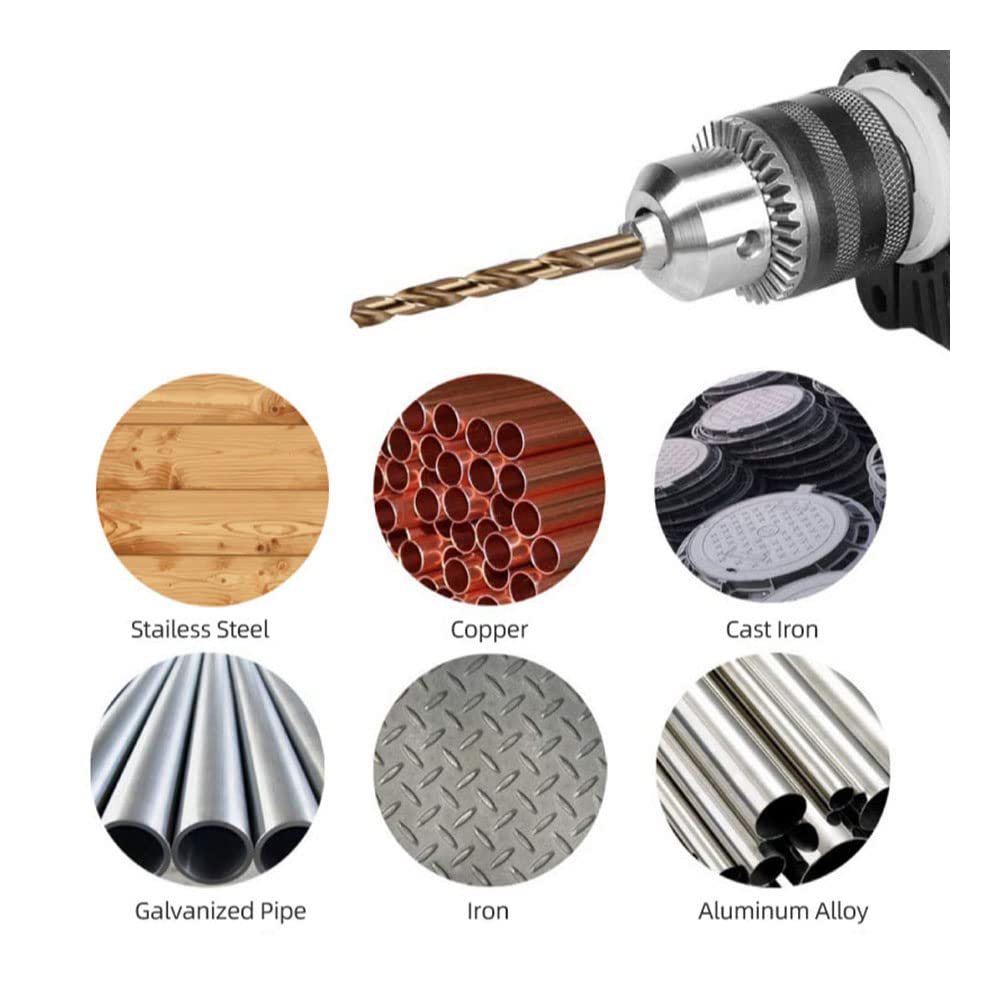 50pcs Drill Bits Tungsten Carbide Twist Drill Bit Power Tool High Speed Steel HSS Titanium Coated Drill Bit Set