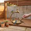 Faucet Design Metal Bird Bath Handcrafted Iron Bird Feeding Bowl Hanging Bird Feeder  Backyard Use