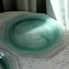 Cloud Mist Salad Plate Ins Glass Octagonal Plate Art Dining Plate Cloud and Mist Pattern Western Salad Fruit Plate