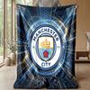 Manchester City Theme Blanket Soft Flannel Blanket Plush Throw Blanket Cozy Sofa Bed Blanket for Home Decor