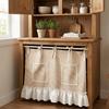 Ruffled Trim Oven Cover Curtain Gingham Plaid Cabinet Curtain  Oven Door