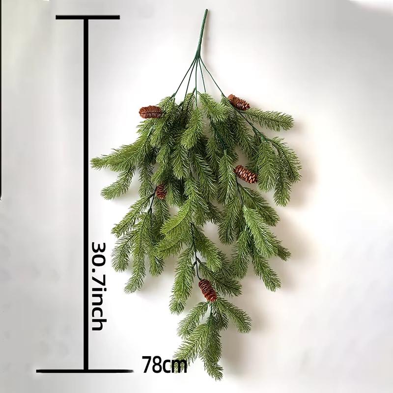 

78cm Artificial Pine Christmas Vine Plants Wall Hanging Fake Picks Twigs Xmas Tree Hanging 2026 New Year s Ornament Navida Decor зелений