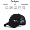 Mountain Embroidery Mesh Cap Adjustable Fit Sun Shading Hat Breathable Hat  Unisex Wear