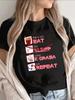 Funny Eat K-Drama Repeat T-Shirt Women Korean Drama Lover Graphic Tee Summer Short Sleeve Harajuku Casual Kpop Fan Female Tops