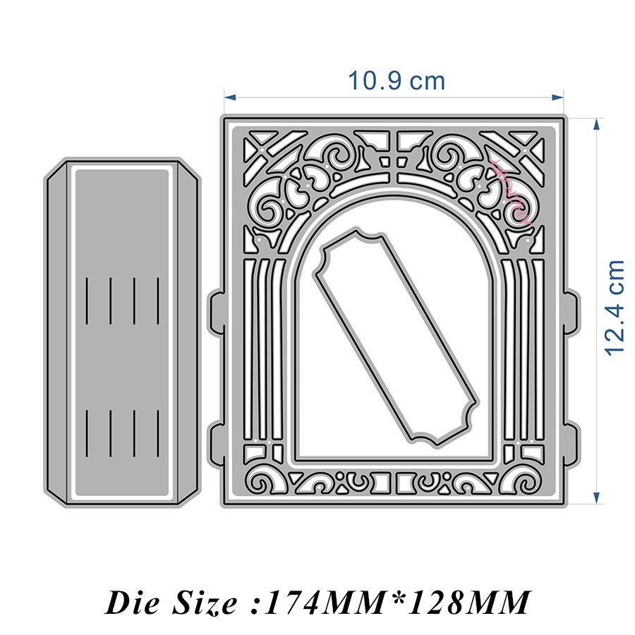 2024 3D Christmas Scene Frame Cutting Dies, 2-Piece Metal Set for DIY Scrapbooking