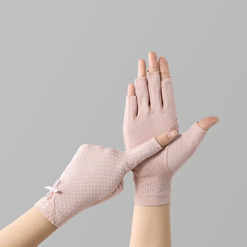 Women's 7020 Fingerless Non-Slip Touchscreen Sun Protection Cycling & Driving Gloves