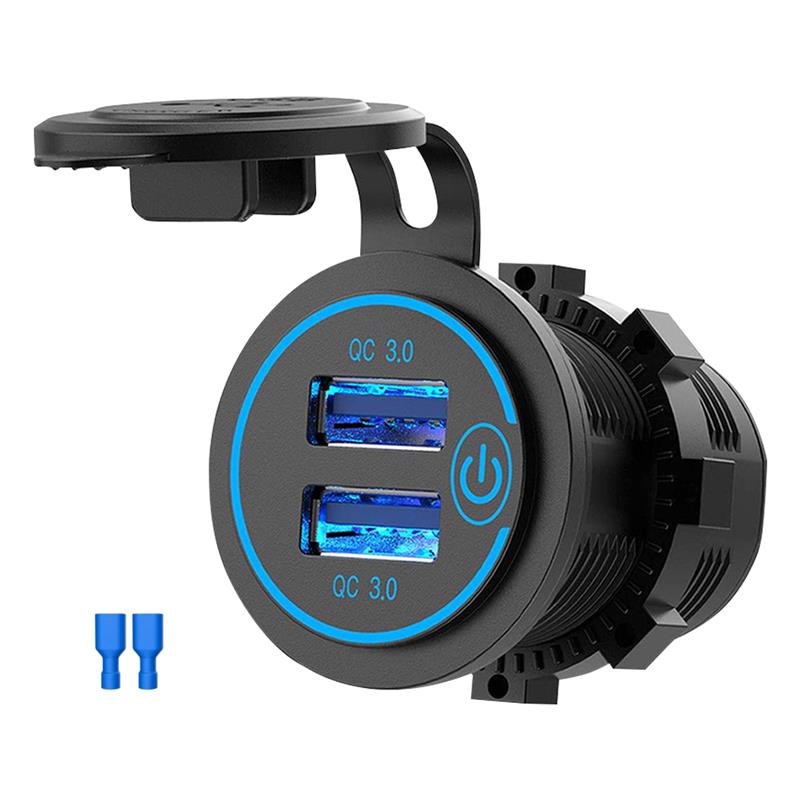 USB Outlet Dual 12V-24V USB Car Charger Waterproof Cigarette Lighter Socket Mount Power Adapter 5V 3.1A for Car Marine Boat