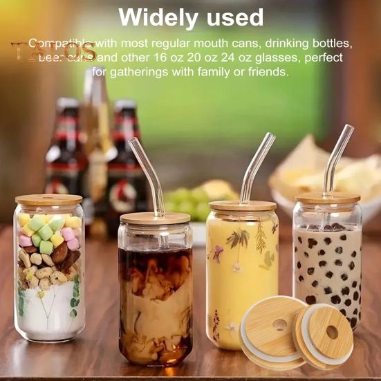 4 шт. бамбуковая крышка с отверстием для соломинки — фото 8