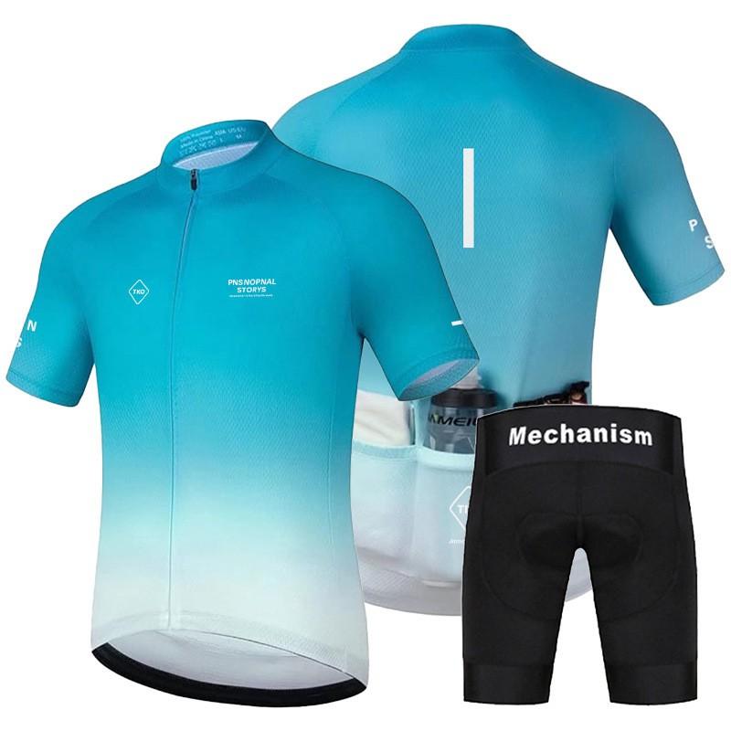 Men Women Cycling Jersey Set Short Sleeve Bike Apparel Quick Dry Milk Silk Riding Outfit