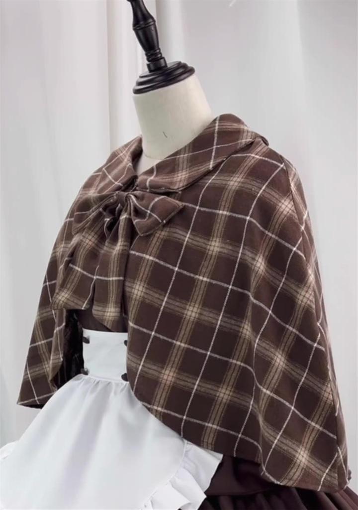 YZZYQQ Sexy and Cute Lolita Maid Anime Alice Short School Festival Brown with Size 5XL Dress, Dress, Women's Sleeves, Costume, Hat,