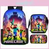 Minecraft 3in1 Oxford Backpack Set With Pen Case And Sling Bag For Students