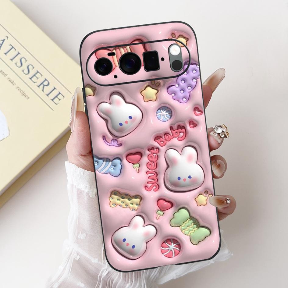 For Google Pixel 10 Case Pixel 10 Pro Cover Cute Rabbit Panda Cat Soft Silicone Matte Phone Cases For Google Pixel10 Pro XL Etui