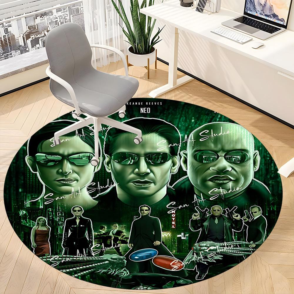 1pc THE Matrix Office Round Area Rug, Under Office Chairs Bedroom Living Room Home Decor, Room Deco, Available In Various Sizes