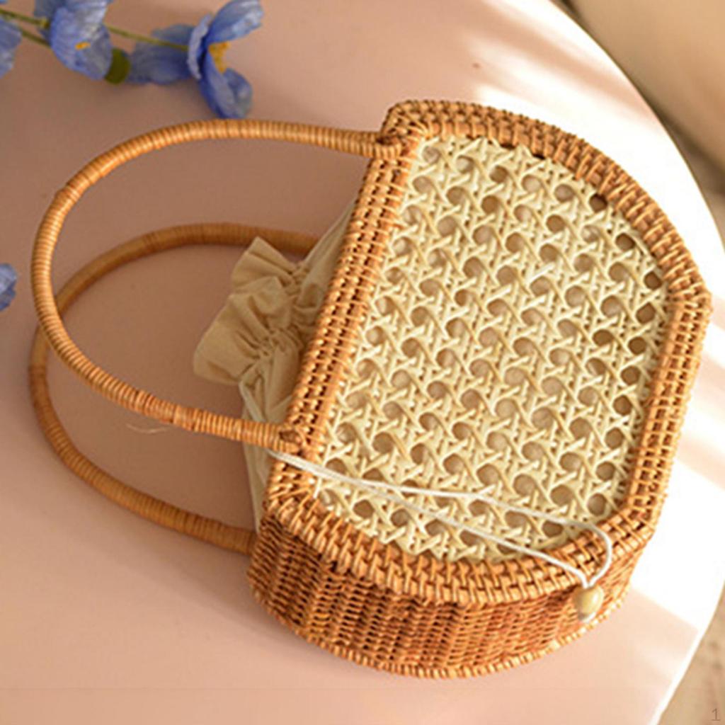 Purse for Women, woven Wicker Handbag, Retro Straw Tote Bag