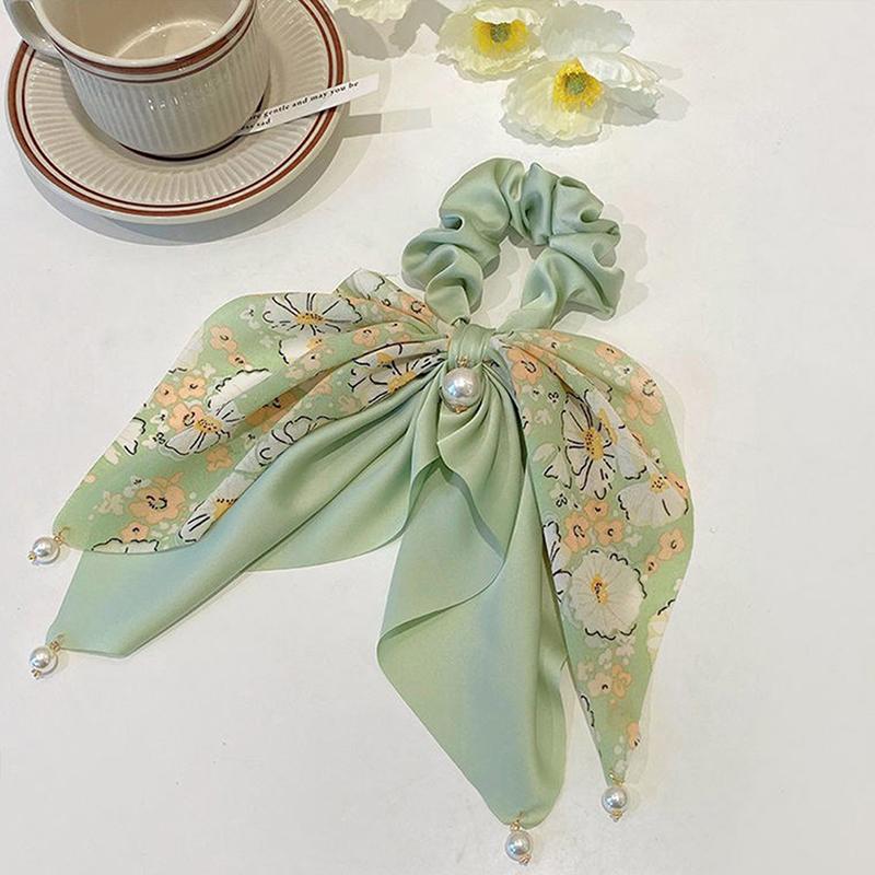 

Бант-узел, веревка для волос с жемчугом, ободок для волос, веревка для волос, кольцо для волос, резинки для волос зелёный