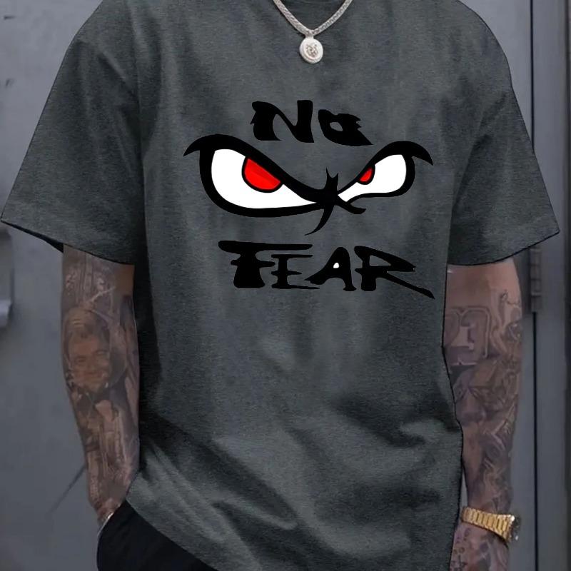 2026 Plus Size Men's Fun Eye Expression Print Short Sleeve Crew Neck Casual Fashion T-Shirt for Street Style