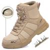 Mens Steel Toe Boots Indestructible Work Boots Hiking Sneakers Safety Shoes Construction Work Shoes Anti-puncture Work Sneakers