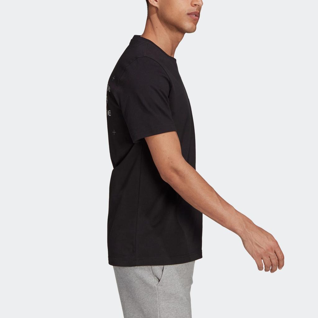 adidas T Shirts Men's Black Crew Neck Moderate Straight Fit GU3642