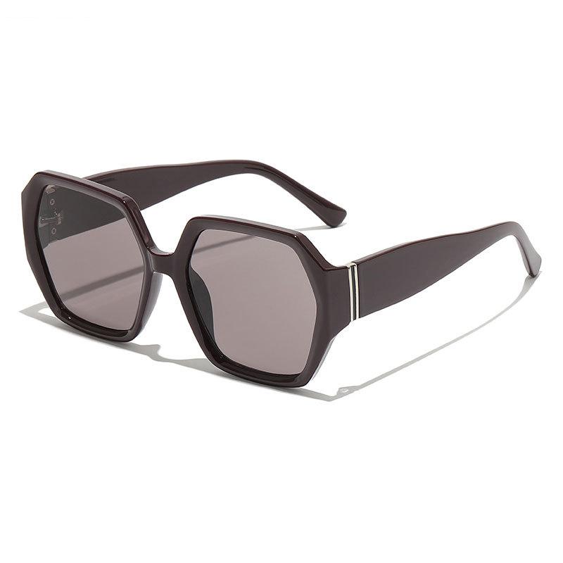 Classic slim large frame polygonal sunglasses women street shot concave shape sunscreen sunglasses