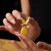 Lily Chinese Enamel Amber Brooch - Elegant Women's Qipao Suit Accessory Gift