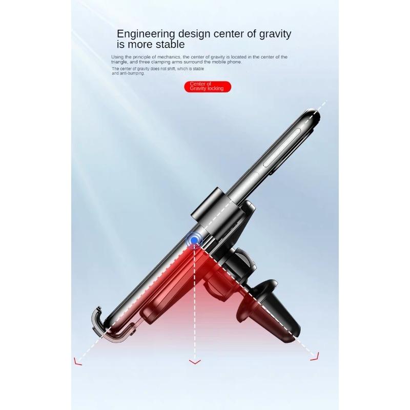 Car Mobile Phone Bracket Car Air Outlet Mobile Phone Navigation Metal Bracket Vehicle-Based Cell Phone Holder